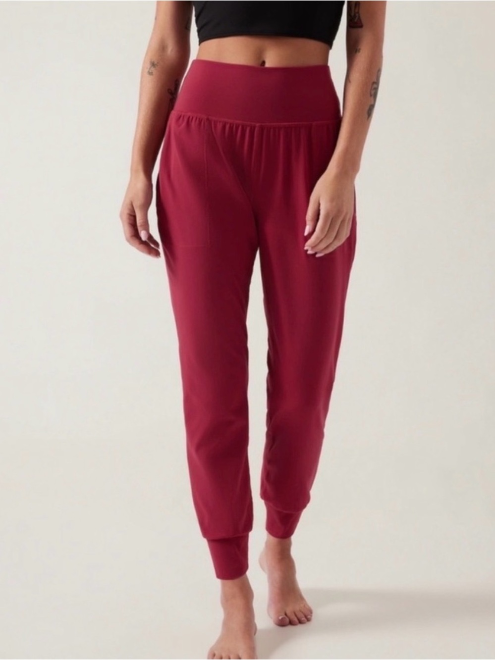 Athleta Salutation High Rise Joggers in Berry